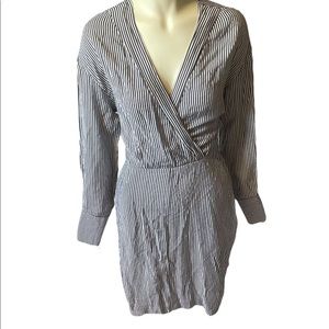 Black & White Striped Shirt Dress by Rigat - Medium